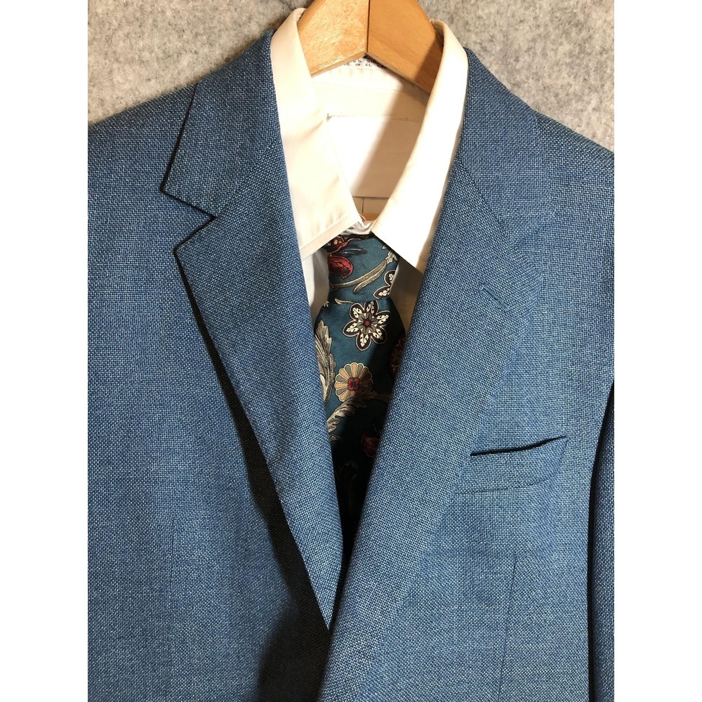 Coppley Blazer Mens 40 Short Blue Wool Sport Coat Jacket Career Casual Classic